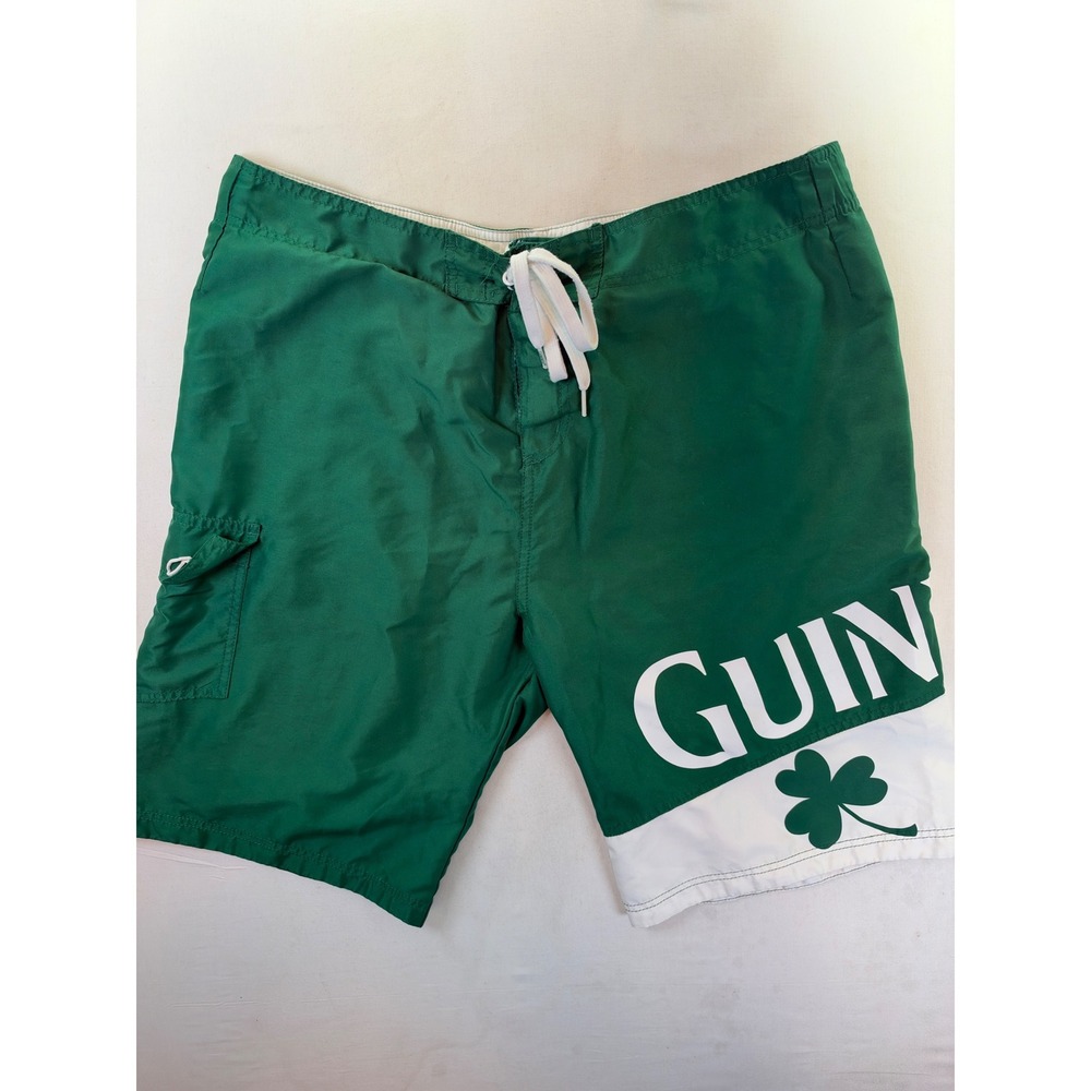 Guinness Mens Swim Trunks Green White Shamrock Board Shorts XL SH8208GNS